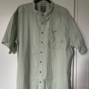Men's Light Green Plaid Button Down Shirt